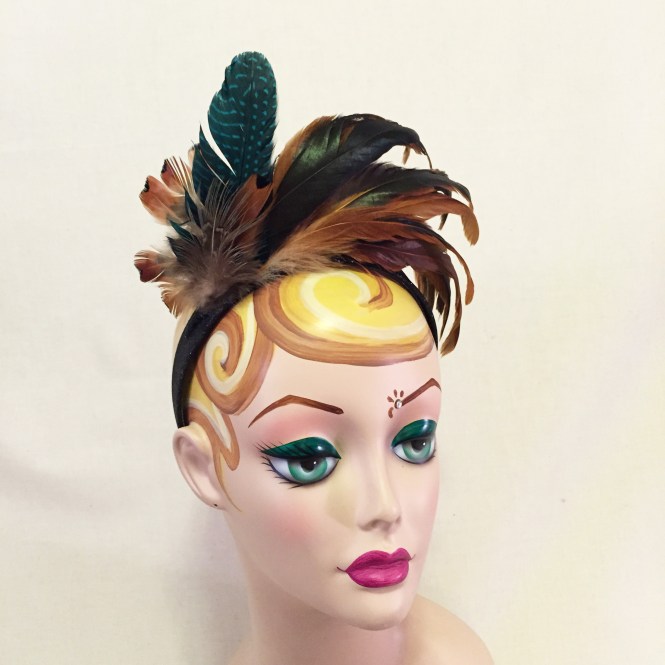 Blue & Brown Feather Headband - Music Festivals, Races, Wedding, Evening, Special Occasion Headpiece