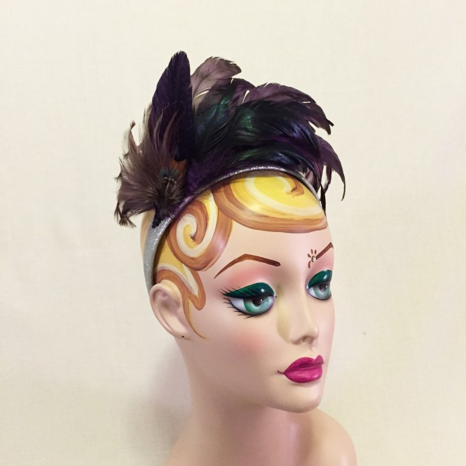 Iridescent Purple Feather Headband - Music Festivals, Races, Wedding, Evening, Special Occasion Headpiece